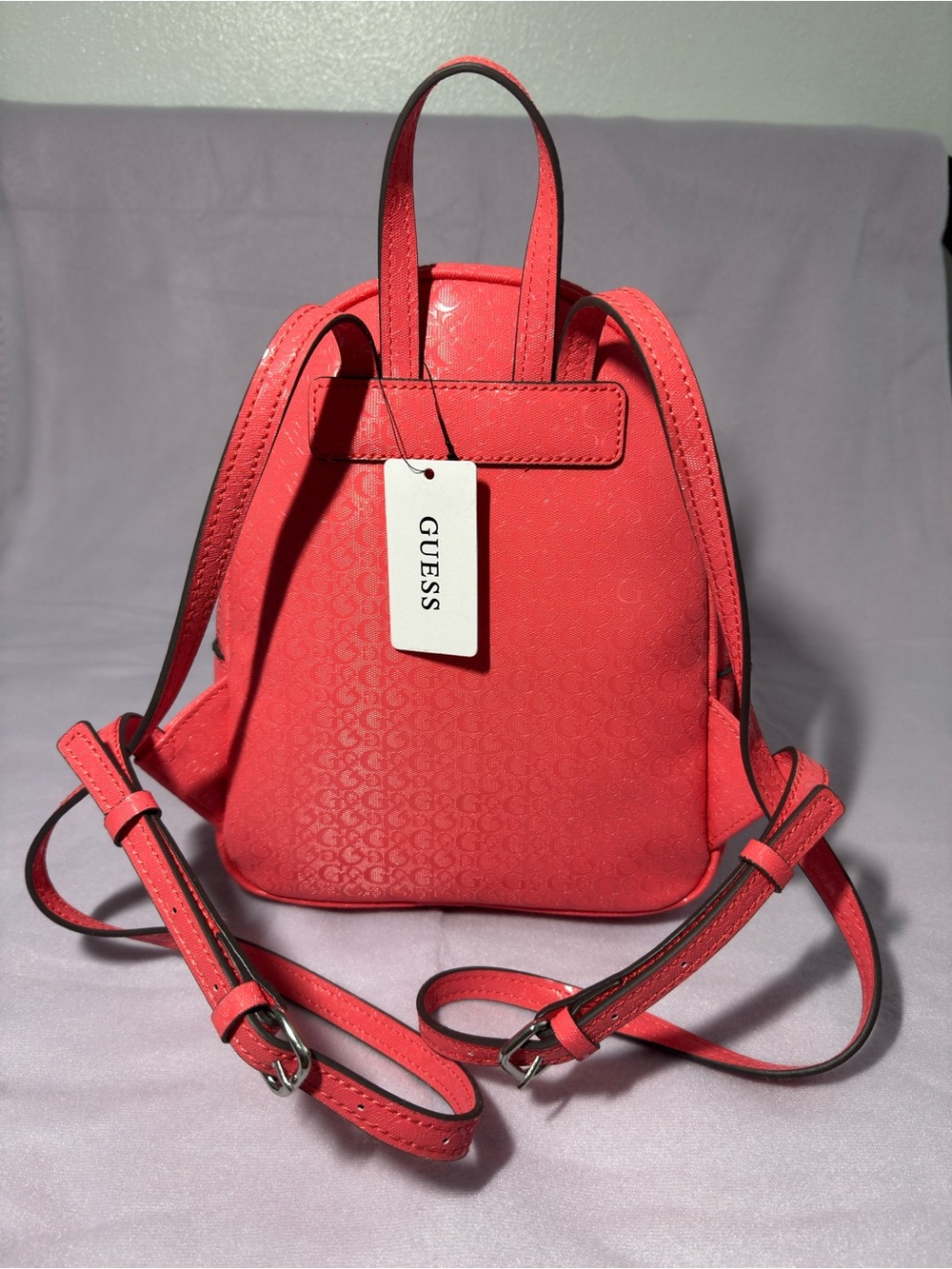 GUESS Red Mini Logo Backpack - Picture 4 of 7